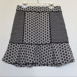 LOFT Mixed Jacquard Flutter Skirt